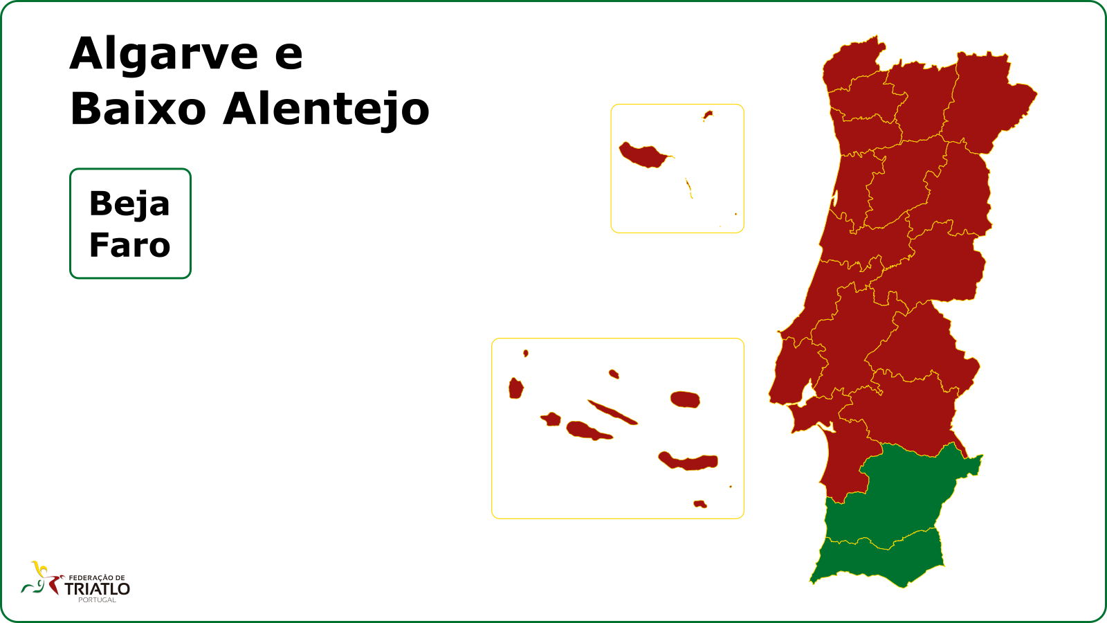 Mapa de Portugal com destaque do Algarve